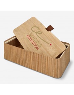 Scatola di Bambù con logo personalizzato da 27 cm  - 1 2