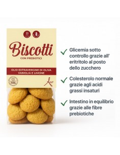 Biscotti Vaniglia e Limone, con Olio Extravergine di Oliva da 200g  - 1 2